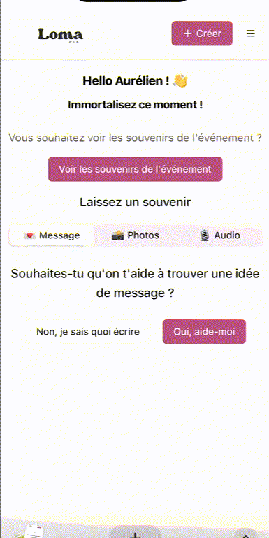 Animation Souvenir textuel 💌